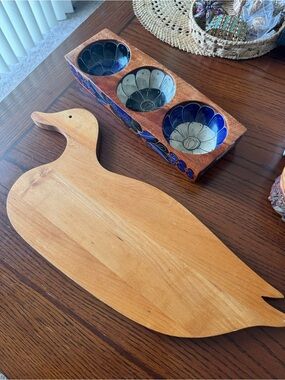 Large Wooden Country Duck Cutting Board Charcuterie Display Hunting